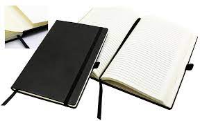 Note Book - A5 - Black - Leather - With Pen